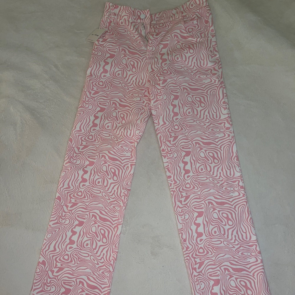 Funky Wide Legs Pant With Pink And White Stripes - Picture 6 of 6